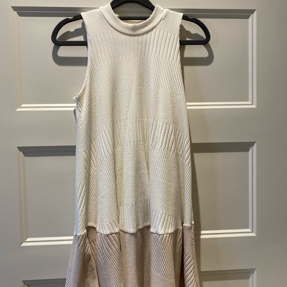 Knit mini dress in white
